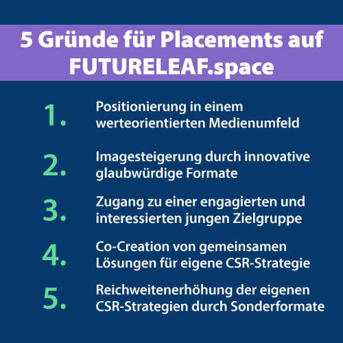 5 Gründe für Placement auf FUTURELEAF.space